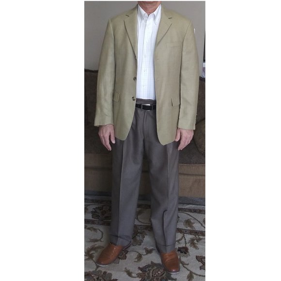 Gianfranco Ruffini Men's Sports Jacket Silk & Worsted Wool Size 39  Tan - Picture 7 of 7